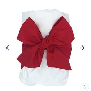 The Beaufort Bonnet Company bow swaddle in Richmond red.
